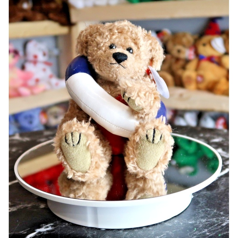 Ty Attic Treasures Allura Bear Plush Red Swimsuit Life Ring Tan Jointed 8 inch‎
